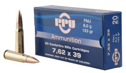 PPU Rifle Ammo 7.62x39 FMJ 123gr