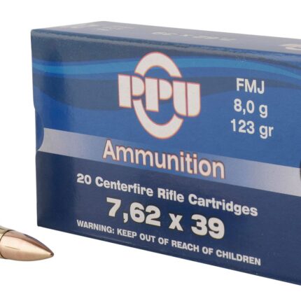 PPU Rifle Ammo 7.62x39 FMJ 123gr