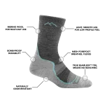 Darn Tough Light Hiker Micro Crew Slate Womens