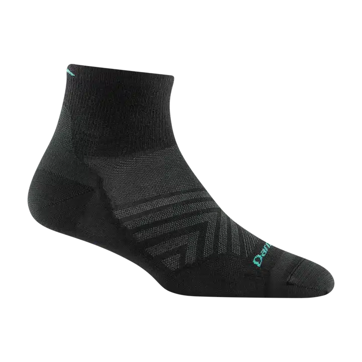 Darn Tough Run 1ltra Lightweight Black Womens - 1 Darn Tough Run 1/4 Ultra Lightweight Black Womens
