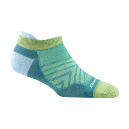 Darn Tough Run No Show Tab Aqua Womens