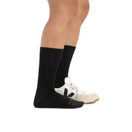 Darn Tough Solid Basic Crew Black Womens
