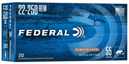 Federal Power-Shok 22-250 Rem 55gr SP