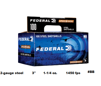 Federal Speed Shok 12ga 3in No BB 100 pack