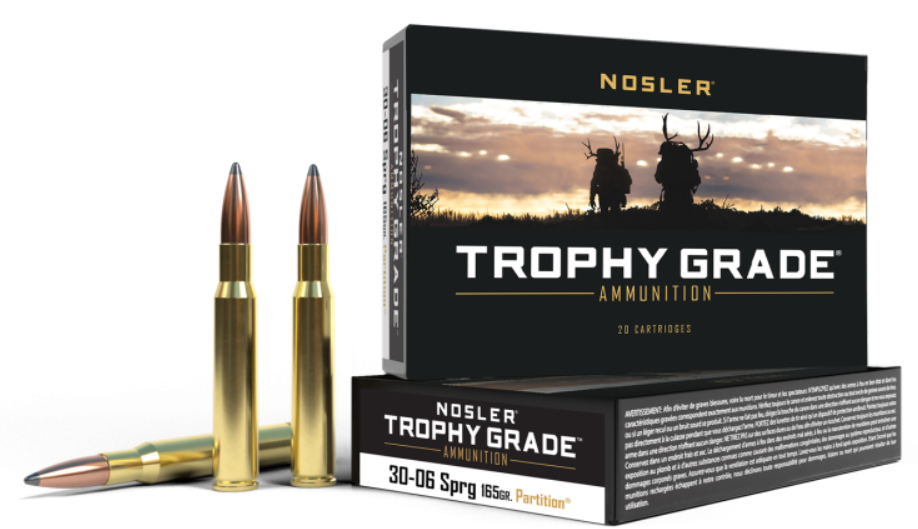 NOSLER-61018 30-06 165gr 01 Nosler Trophy Grade 30-06 SPRG 165gr Partition