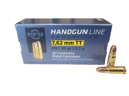 PPU Pistol Ammo 7.62 Tokarev FMJ 85gr