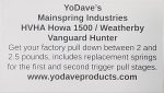 YoDave Weatherby/Howa 2 Stage Trigger Hunter Spring Set