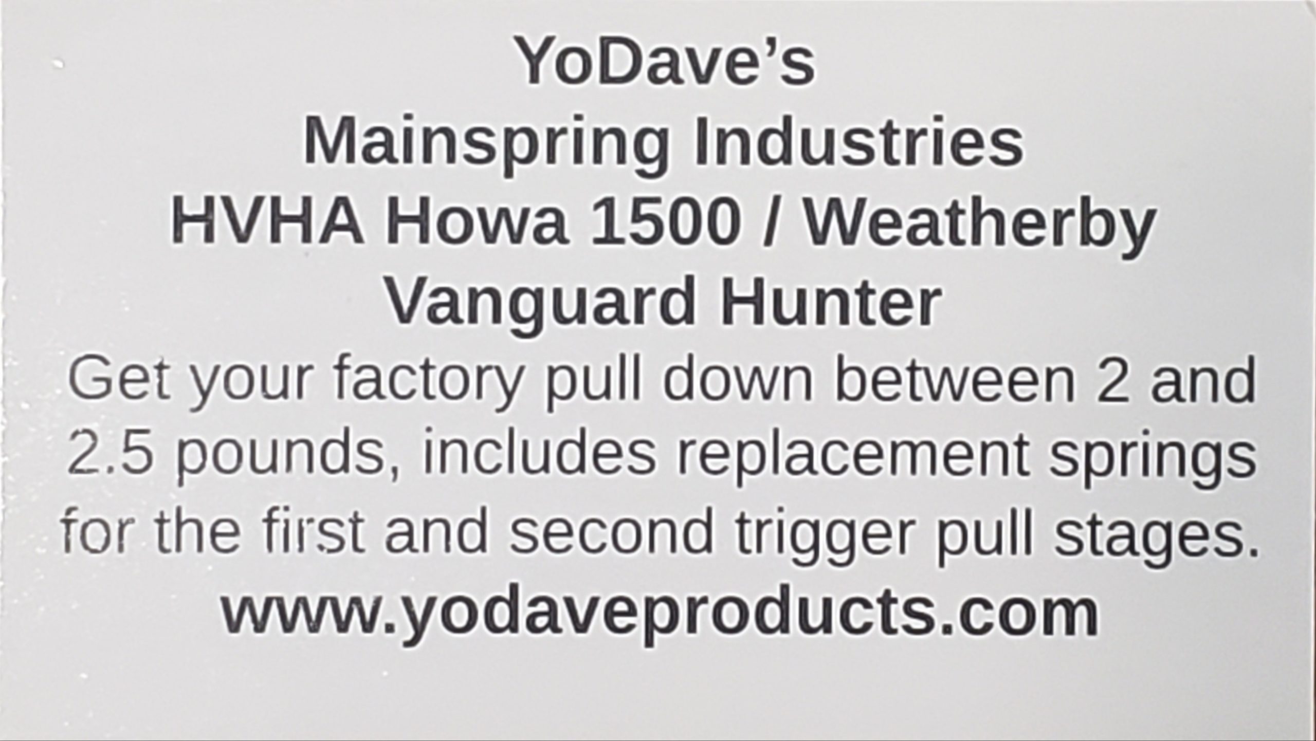 YoDave Weatherby Howa trigger spring kit YoDave Weatherby/Howa 2 Stage Trigger Hunter Spring Set