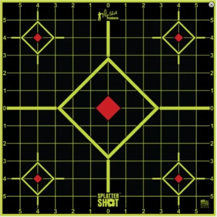 Pro-Shot 12x12in Green Reactive Sight In Peel n Stick Target 5 Pack