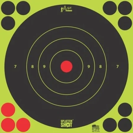 Pro-Shot 8x8in Fluorescent Bullseye Peel & Stick Target 6 Pack