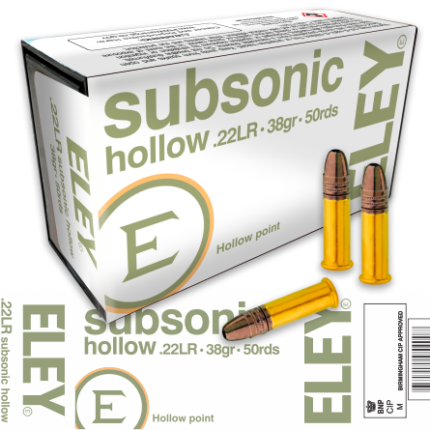 Eley Subsonic Hollow 22LR 38gr HP