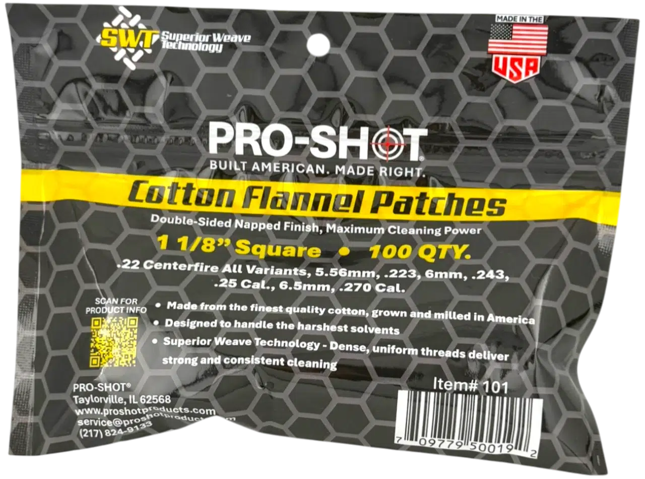 Pro-Shot 1-1/8in Square Patches 22-270cal 100pk 8 Pro-Shot 1-1/8in Square Patches 22-270cal 100pk - Image 2