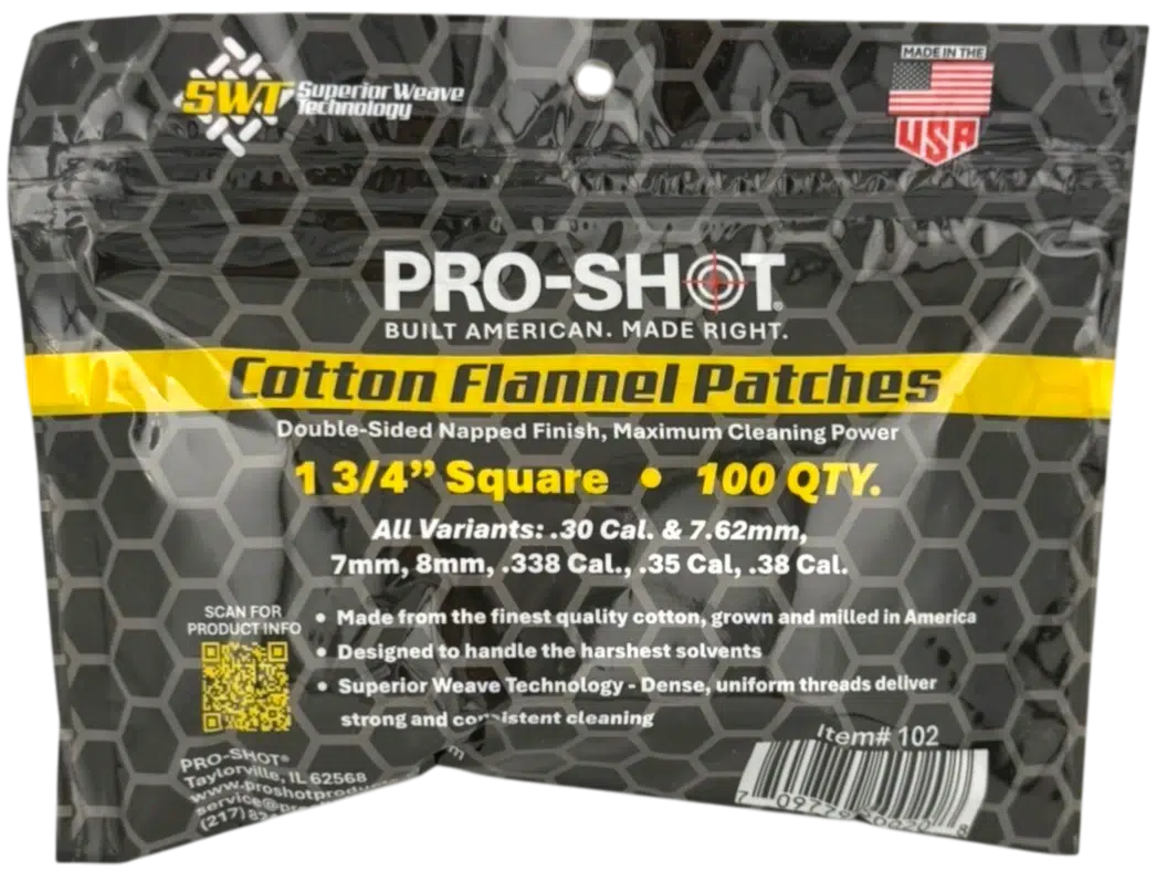 Pro-Shot 1-3/4in Square Patches 270-38cal 100pk 8 Pro-Shot 1-3/4in Square Patches 270-38cal 100pk - Image 2