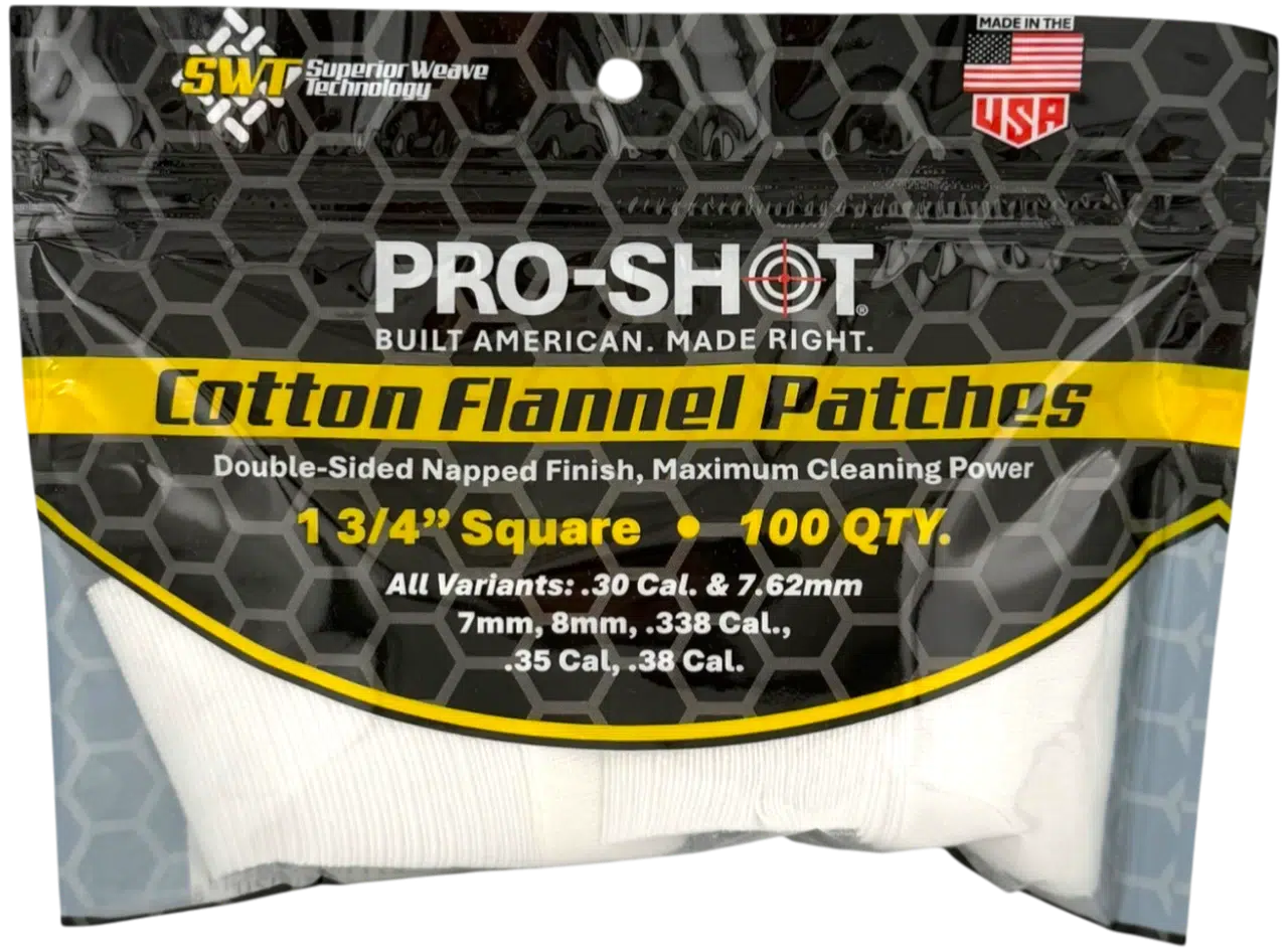 Pro-Shot 1-3/4in Square Patches 270-38cal 100pk 7 Pro-Shot 1-3/4in Square Patches 270-38cal 100pk