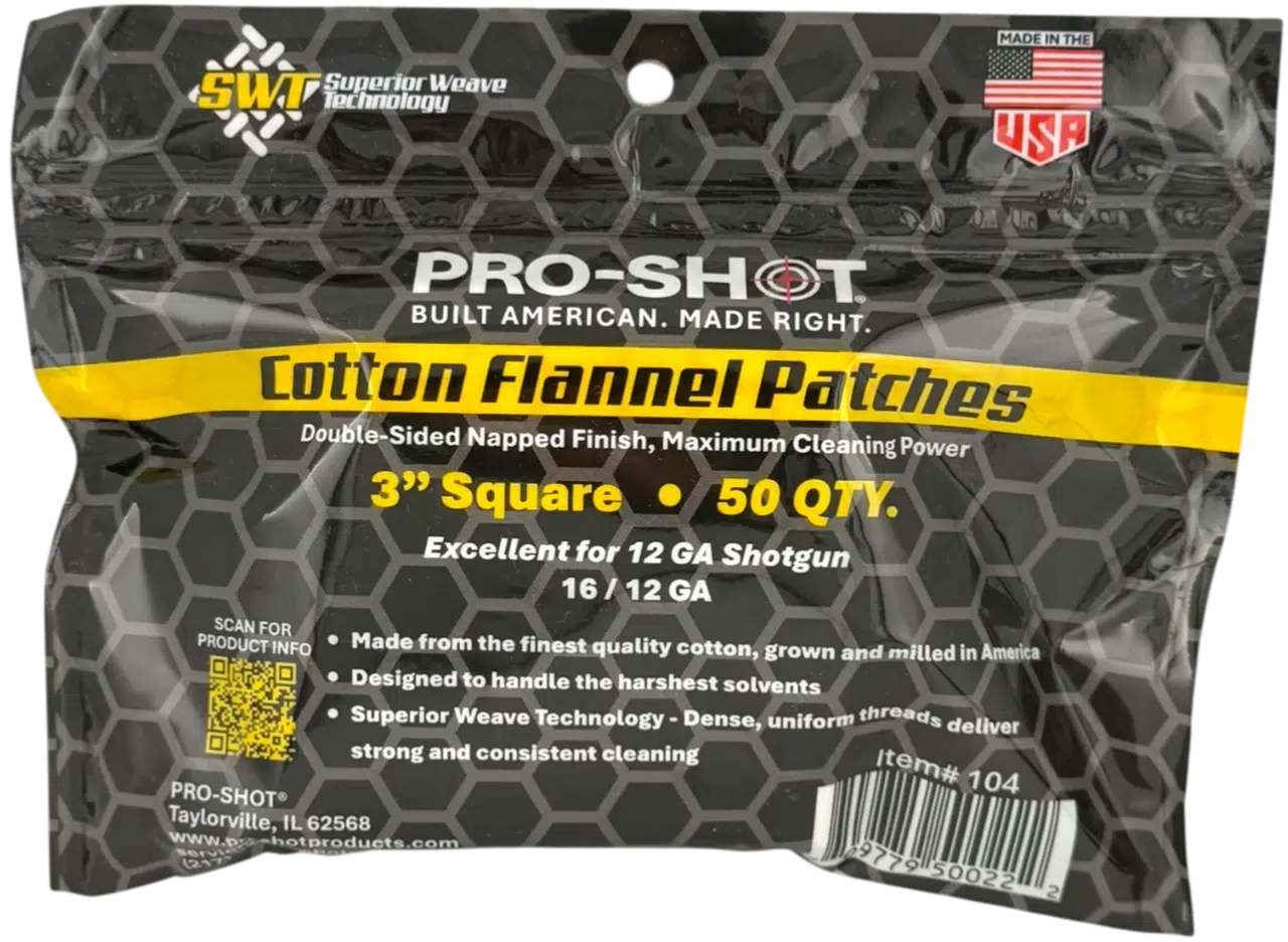 Pro-Shot 3in Square Patches 12-16ga 50pk 8 Pro-Shot 3in Square Patches 12-16ga 50pk