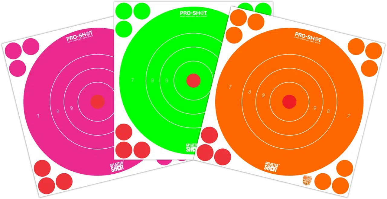 Pro-Shot Splatter Shot 8in Hi-Vis Peel n Stick 6pk 7 Pro-Shot Splatter Shot 8in Hi-Vis Peel n Stick 6pk